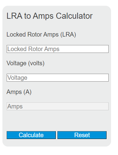 lra to amps calculator