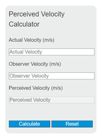perceived velocity calculator