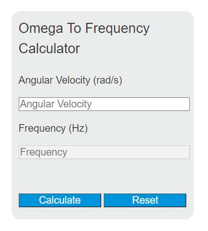 omega to frequency calculator