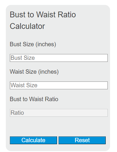 bust to waist ratio calculator