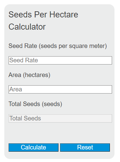 seeds per hectare calculator