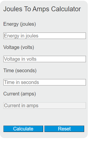 joules to amps calculator