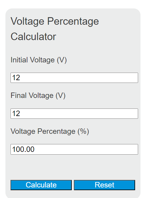 voltage percentage calculator