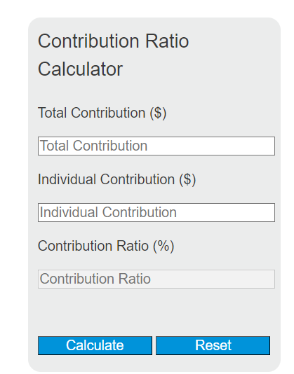 contribution ratio calculator