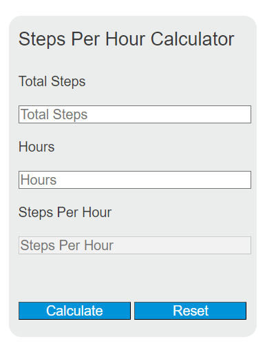 steps per hour calculator