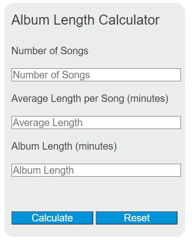 album length calculator