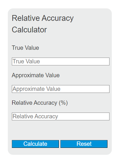 relative accuracy calculator