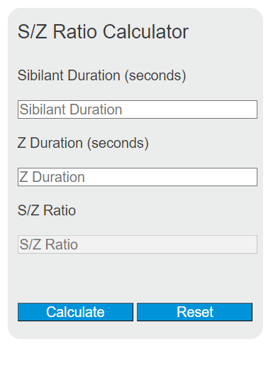 s/z ratio calculator