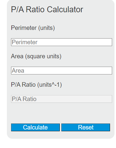 p/a ratio calculator