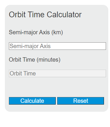 orbit time calculator