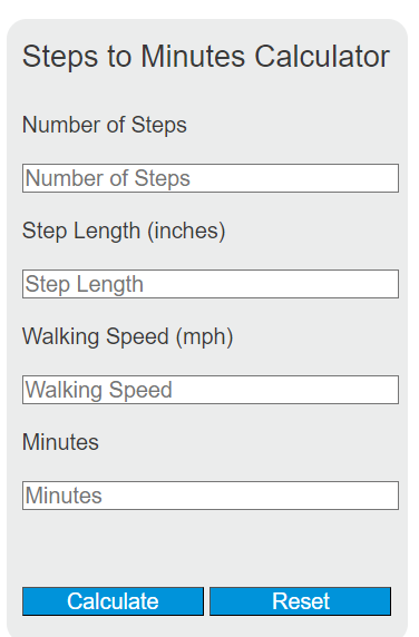 steps to minute calculator