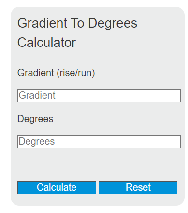 gradient to degrees calculator