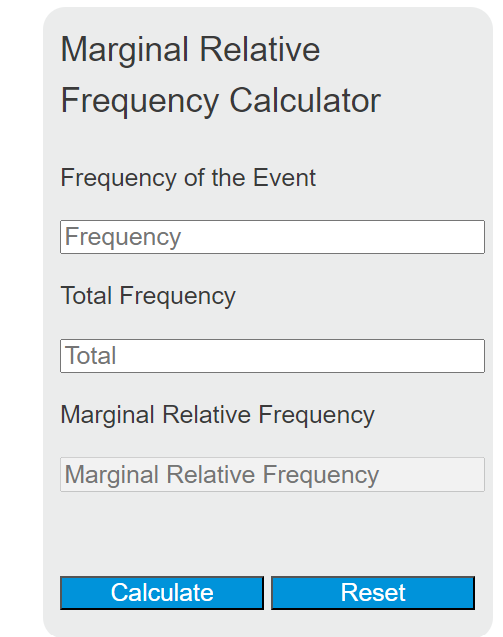 marginal relative frequency calculator