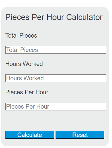 pieces per hour calculator