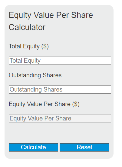 equity value per share calculator