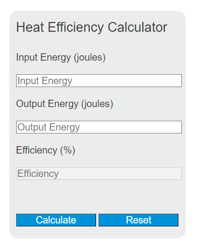 heat efficiency calculator