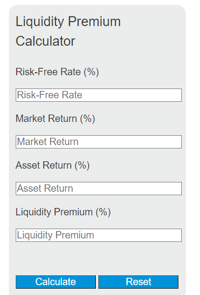 liquidity premium calculator
