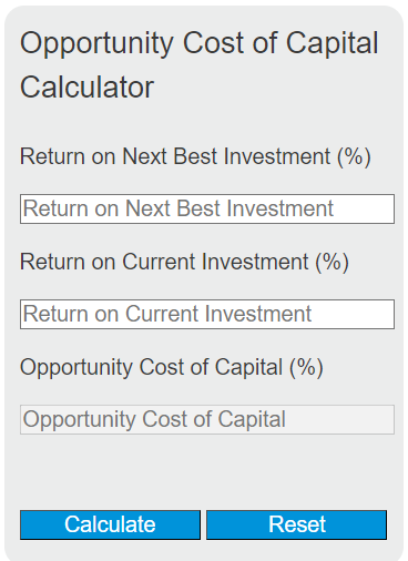 opportunity cost of capital calculator