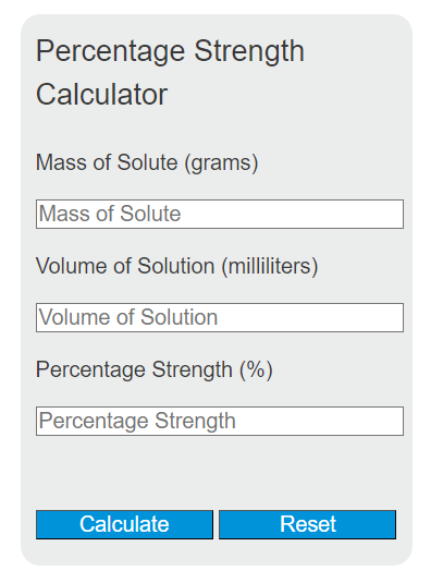 percentage strength calculator