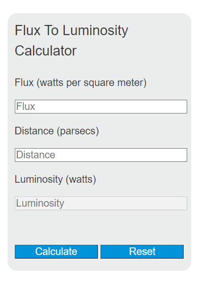 flux to luminosity calculator