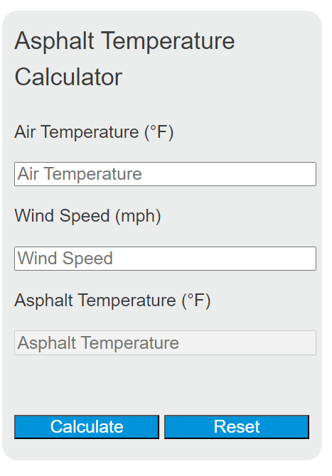 asphalt temperature calculator