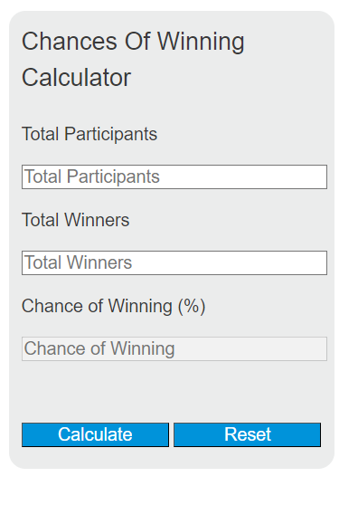 chances of winning calculator