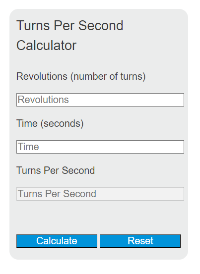 turns per second calculator
