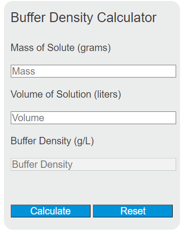 buffer density calculator
