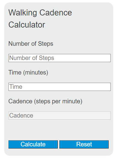 walking cadence calculator