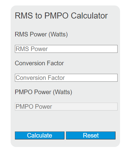 rms to pmpo calculator