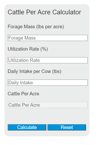 cattle per acre calculator