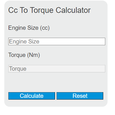 cc to torque calculator