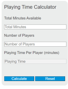 Playing Time Calculator - Calculator Academy