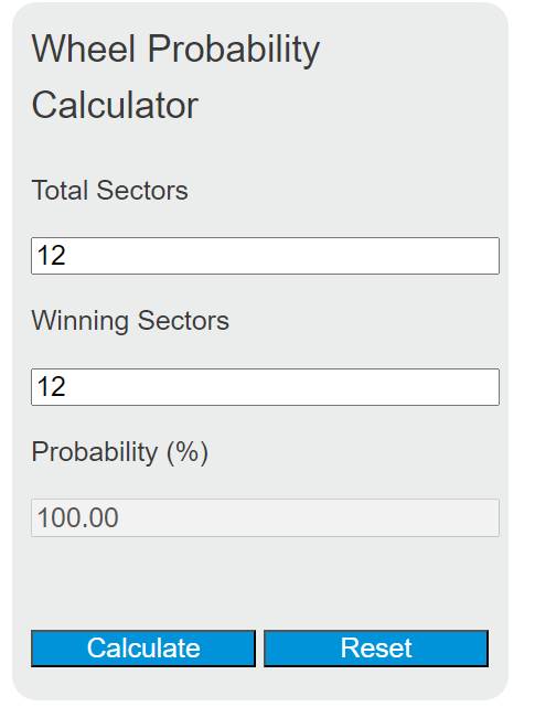 wheel probability calculator