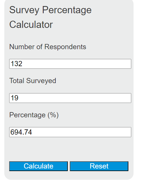survey percentage calculator