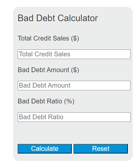 bad debt calculator
