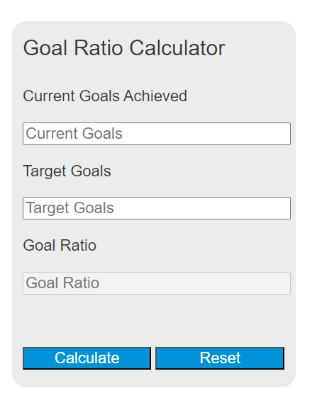 goal ratio calculator