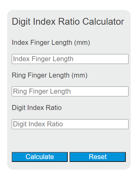 digit index ratio calculator
