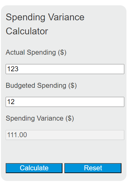 spending variance calculator