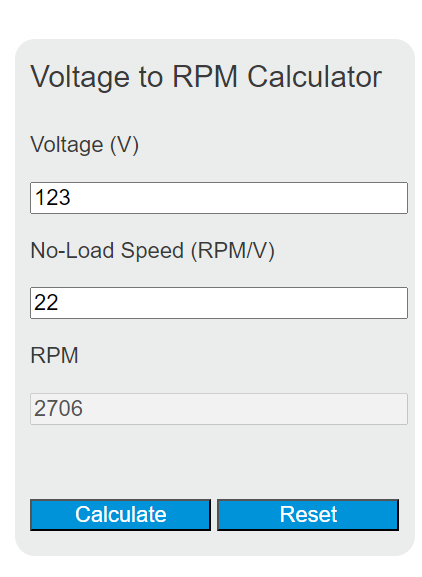 voltage to rpm calculator