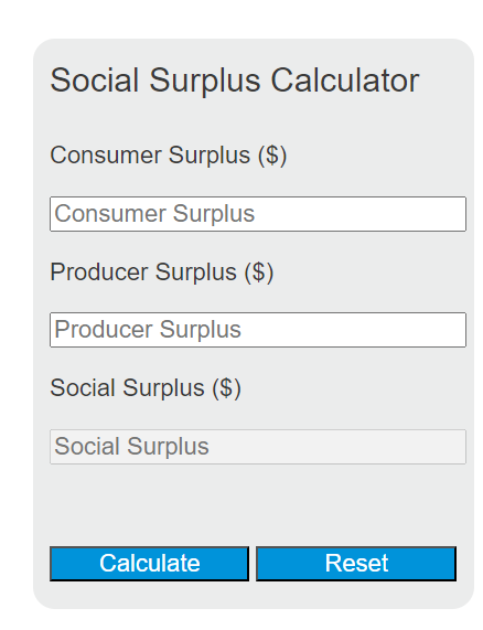 social surplus calculator