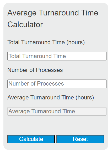 average turnaround time calculator