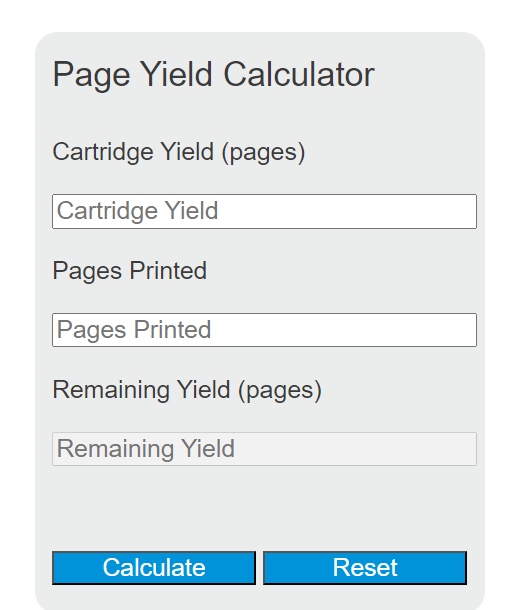page yield calculator