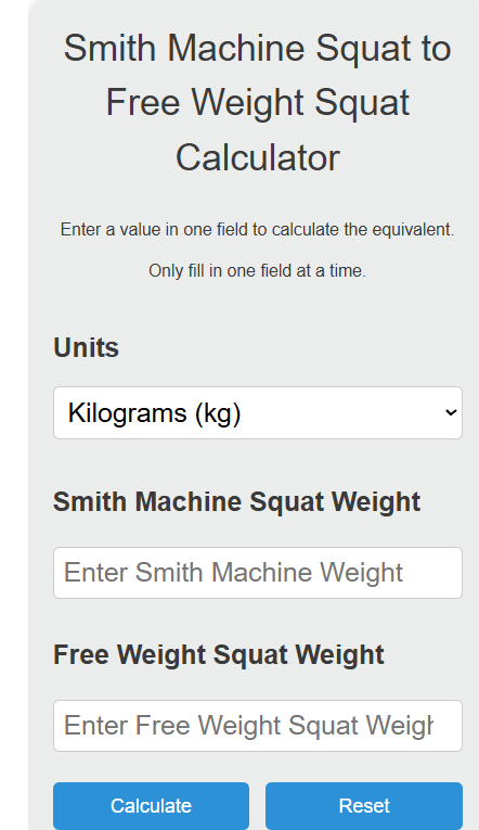 smith machine squat to free weight squat