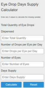 Eye Drop Days Supply Calculator - Calculator Academy