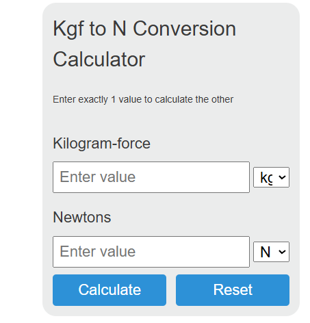 kgf to N