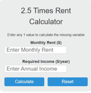 2.5 Times Rent Calculator (Income Needed to Qualify) - Calculator Academy