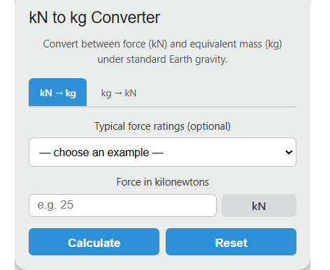 kn to kg Converter