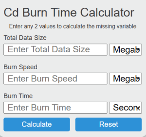Cd Burn Time Calculator - Calculator Academy