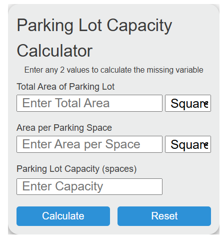 Parking Lot Capacity Calculator